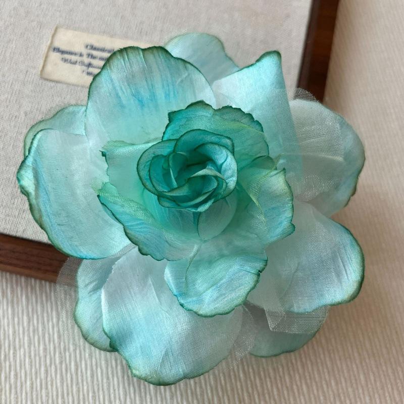 

Fabric mesh rose hairpin Mori sweet bangs side duck bill clip super fairy niche high-end hair accessories woman