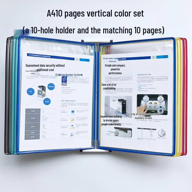 A4 Wall-Mounted 10-Page Swivel Display Folder/Document Holder
