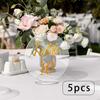 5Pcs Acrylic Place Cards, Food Signs with Holder, Sturdy Wedding Table Number Plates,