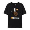 Bitcoin Tshirt Astronaut In Space Tshirts Slim Fit Customized Tshirts Crew Neck Cotton Mens Tops Shirts