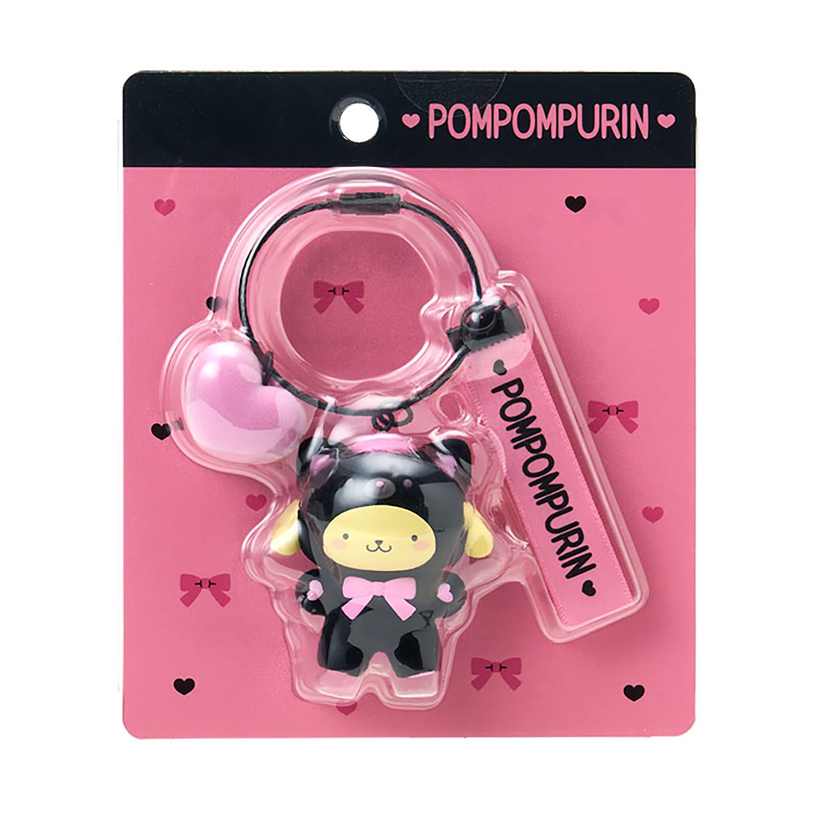 Sanrio Keychain Pompompurin Flocked Finish 387614 (Black Animals)