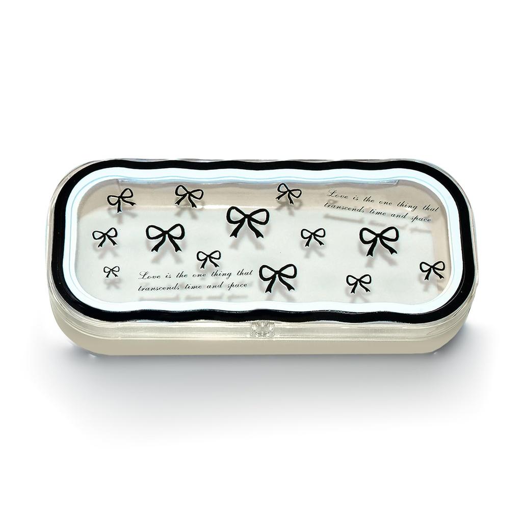 Minimalist Floral Bow Wavy Eyeglass Case,Creative Personalized Glasses Storage Box, Butterfly Kitty Eyewear Holder For Students