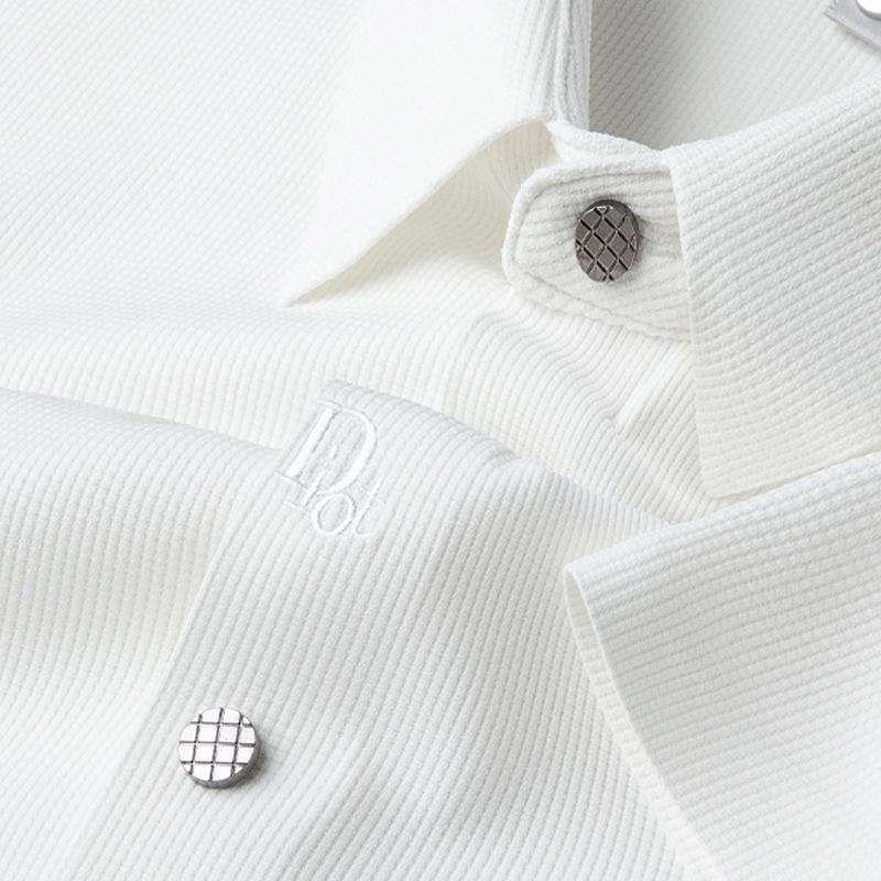 

Men s 2025 Spring/Summer High-End Short-Sleeve Business Casual White Shirt 4XL