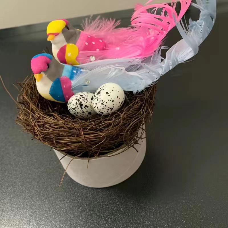 Creative Flickering Birdhouse Ornament for Garden or Balcony with Wall-Mountable Branch Decoration