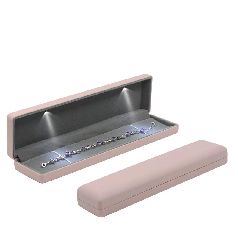 Engagement Ring Earrings Box For Women Jewelry Pendant Box with LED Light Bracelet Jewellery Case Wedding Necklace Display Case
