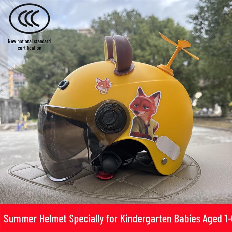 3C Certified Children's Electric Vehicle Helmet: Unisex, Summer Sun Protection, All-Season Safety for Ages 1-6