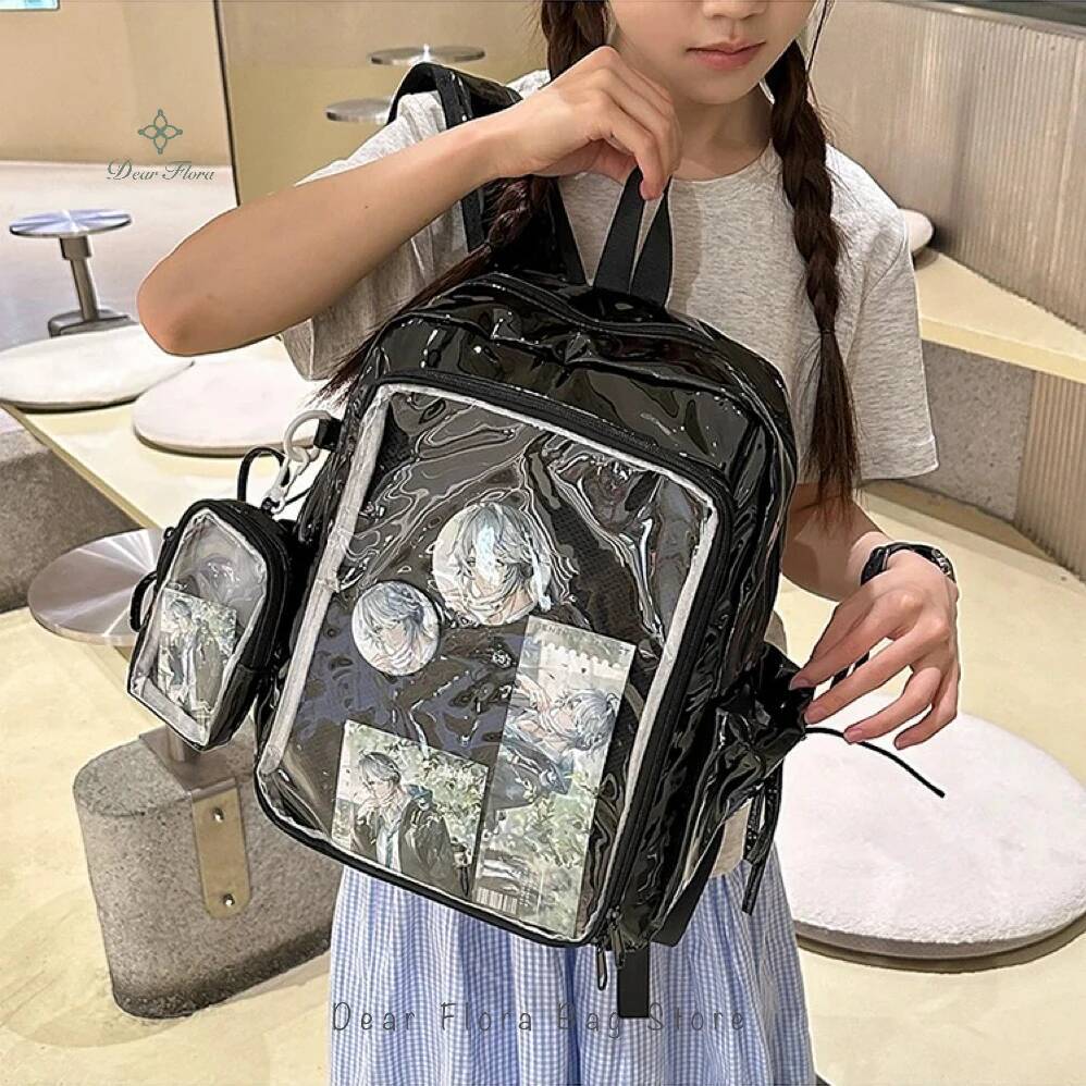New Y2K Fashion Ita Backpack Students Large Capacity Knapsack Cute Girl Transparent DIY Display Rucksack Trendy Travel Schoolbag