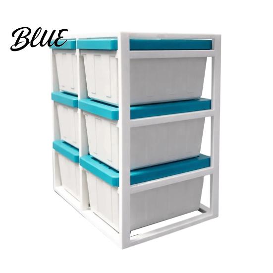 Small Box Organizer Miniature Rack with 6 Storage Boxes Tiny Dollhouse Furniture Shelf Multi-Layer Storage Scene Decor Accessory Supplies