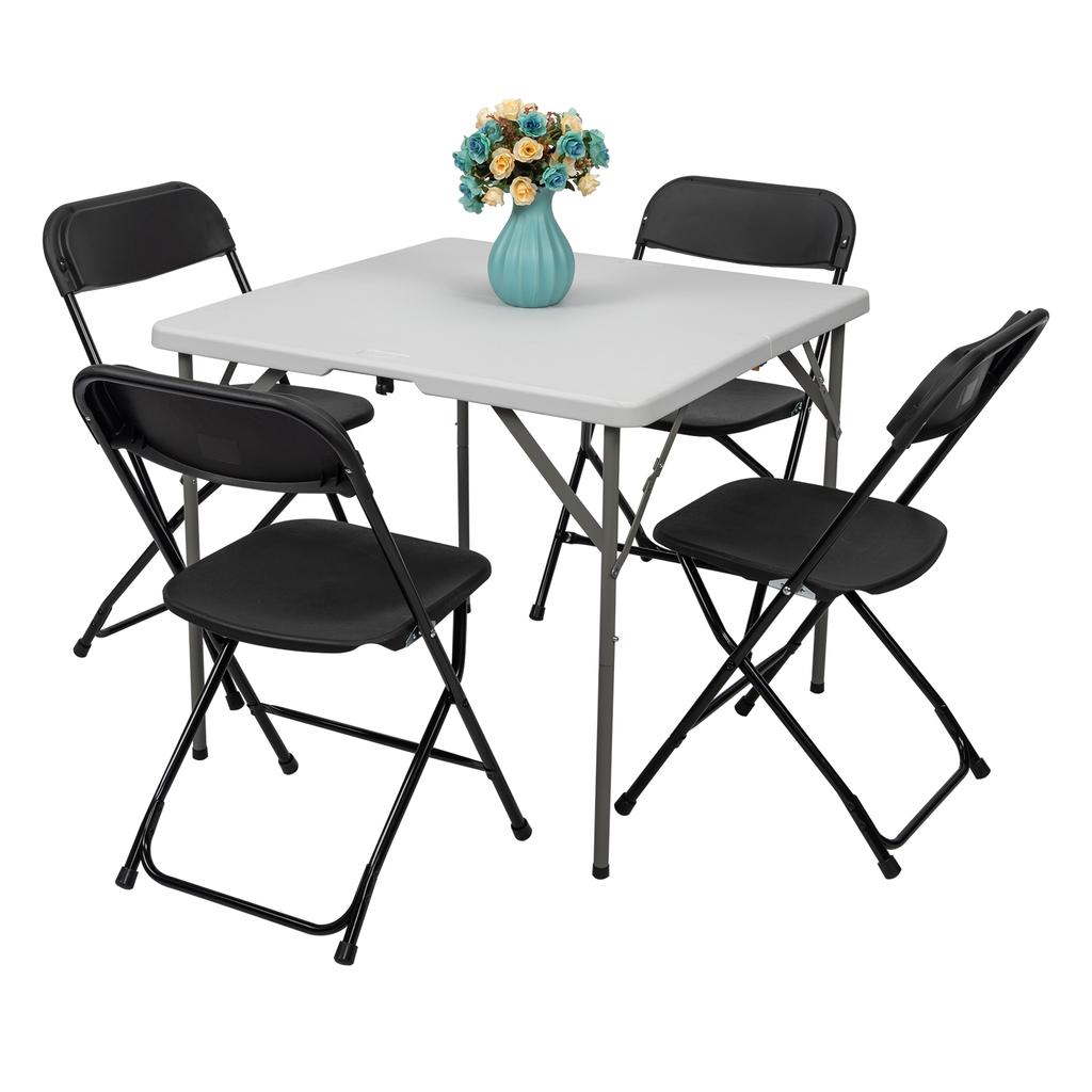 10pcs Injection Molding Classic Garden Plastic Folding Chair Black