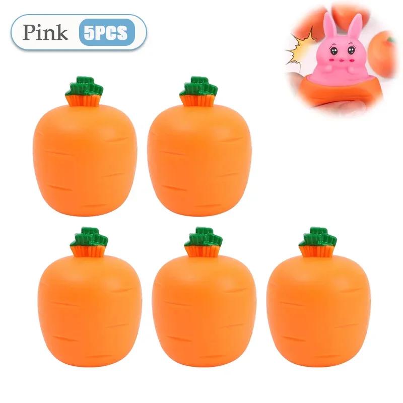 1-40PCS Carrot Rabbit Stress Relief Squeeze Toy Telescopic Radish Rabbit Toy for Kids Fun Easter Gift for Children