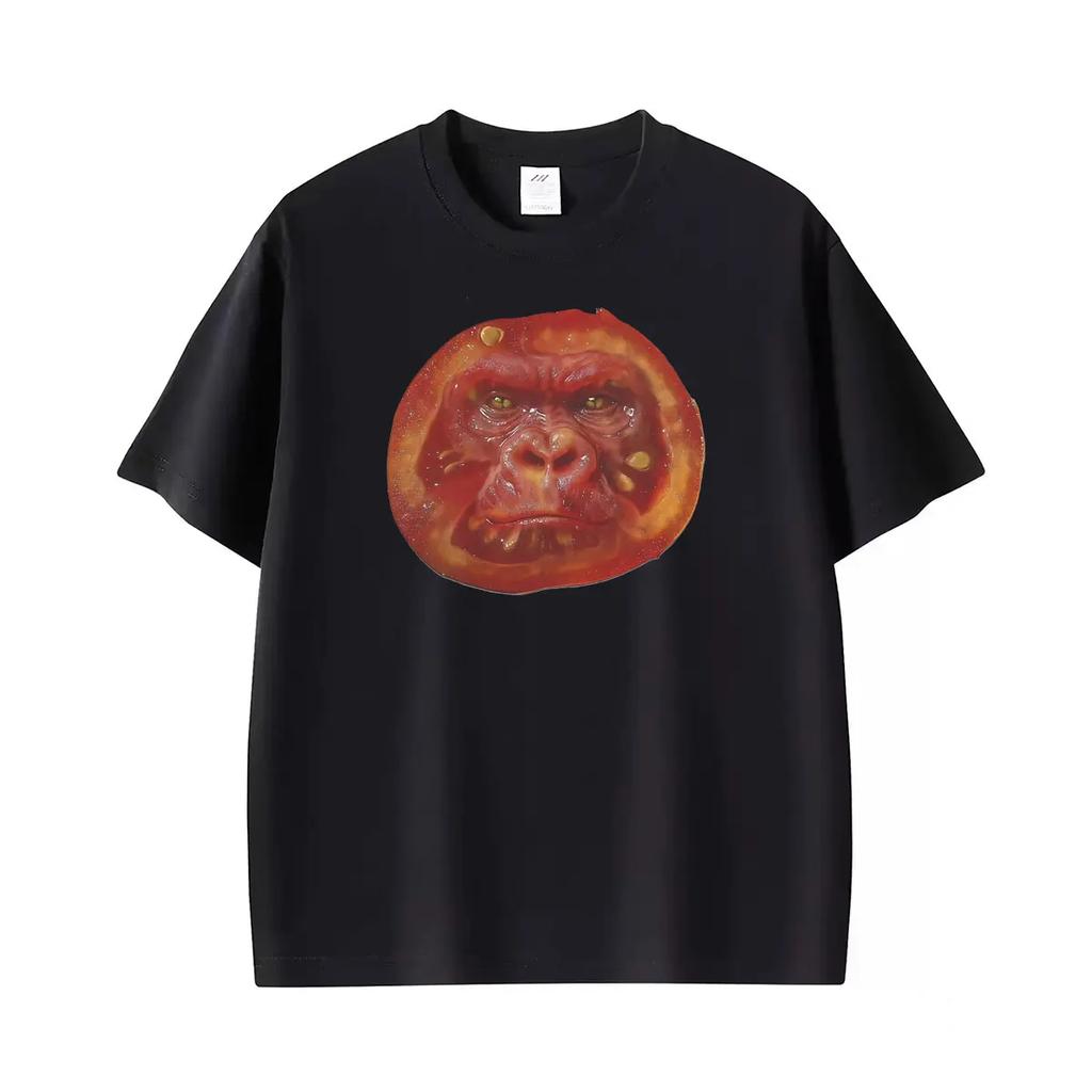 Tomato Gorilla Ironic Ai Brainrot Funny Memes Graphic T Shirunisex Humor Oversized Tshirt Casual Tshirt Streetwear