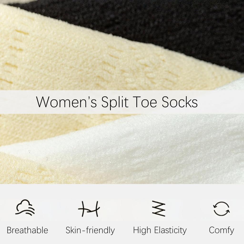 RuiChy Lace Tabi Crew Cute Transparent One Size Fits Perfect for Summer Commuting and School Women's Socks, 3-Pair Set, Two-Toe Socks, Embroidery,