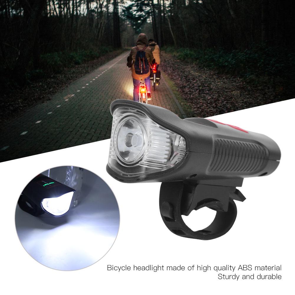 ABS Red Night Riding Bicycle Light Cycling Flashlight Waterproof USB Rechargeable Headlight with Speaker