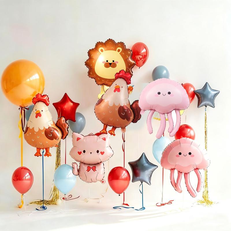 

Cartoon Chicken Balloon, Large Cute Aluminum Film Animal Balloon, Novelty Rooster For Birthday Wedding Party Decor Gifts 1pcs