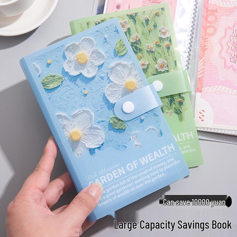 A6 3D Oil Painting Money Saving Album - Plastic Shell for Cash/RMB Collection