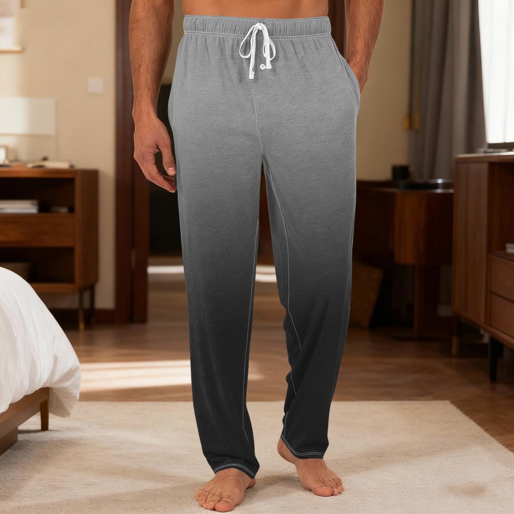 Herrenhose mit einfarbiger Strickhose mit Taschen, legere Home-Pyjama-Hose