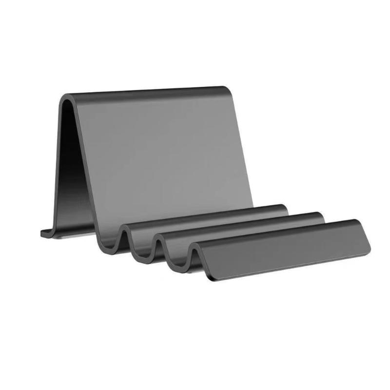 

Ergonomic Multiple Angle Waving Shaped Desktop Stand for Mobile Phones E Books Portable ABS Construction Nonslip Base чёрный