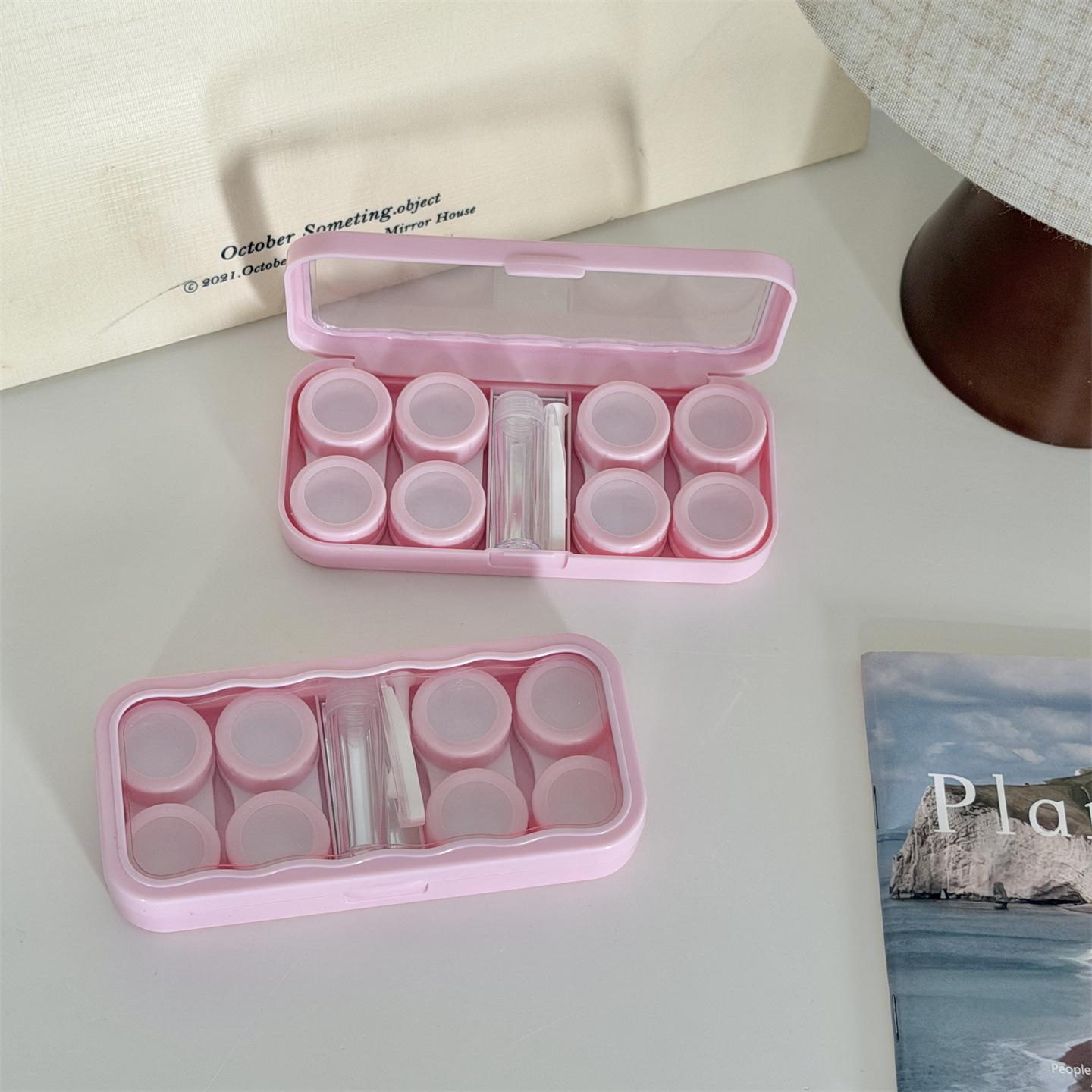 

Large-Capacity Color Contact Lens Box Storage Case Retro Morandi Color Contact Lens Companion Holder Nursing Box