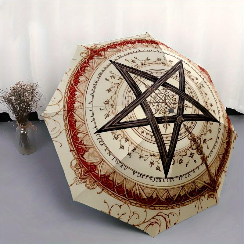 Enchanted Pentagram Wall Art: Mystical Decor for Your SpaceUmbrella, Portable 3-Fold Umbrella for Men & Women,Christmas Gift ES136