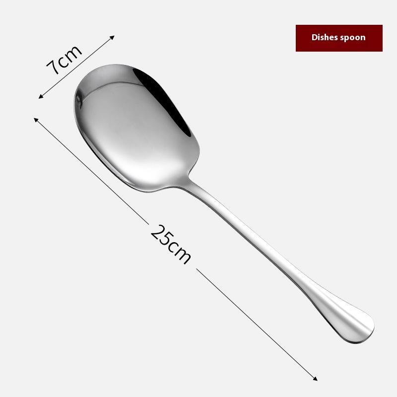 

25cm Large Rice Spoon Stainless Steel Ergonomic Metal Serving Spoon Kitchen Flatware Salad Serving Utensils for Pasta