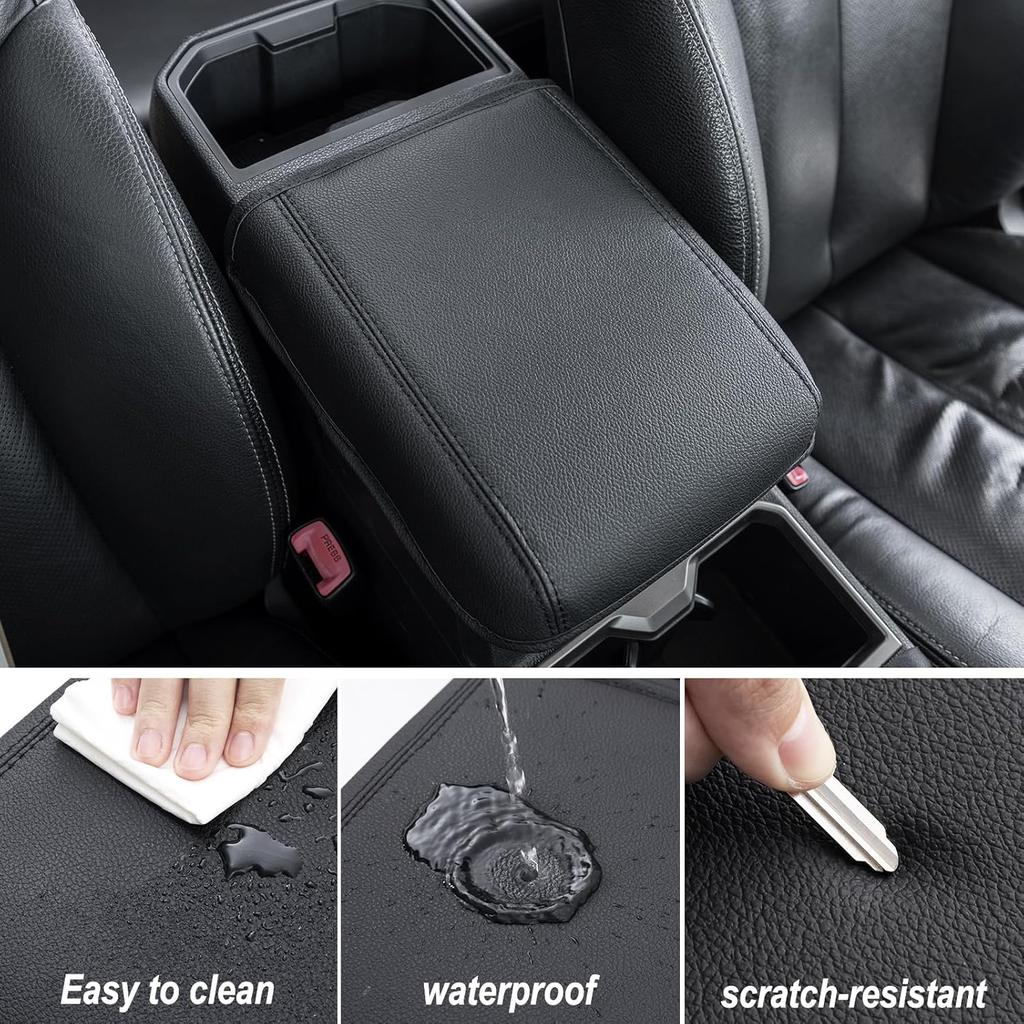 JKCOVER Compatible With 2024 2025 2026 Toyota Tacoma (4Th Gen Tacoma) Center Console Armrest Cover Accessories PU Leather Car Anti-Scratch Armrest