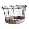 Eggs Wire Storage Basket Fruit Stand Metal Iron Wire Woven Basket with Handle for Dining Table Farmhouse Kitchen Bathroom Fruits