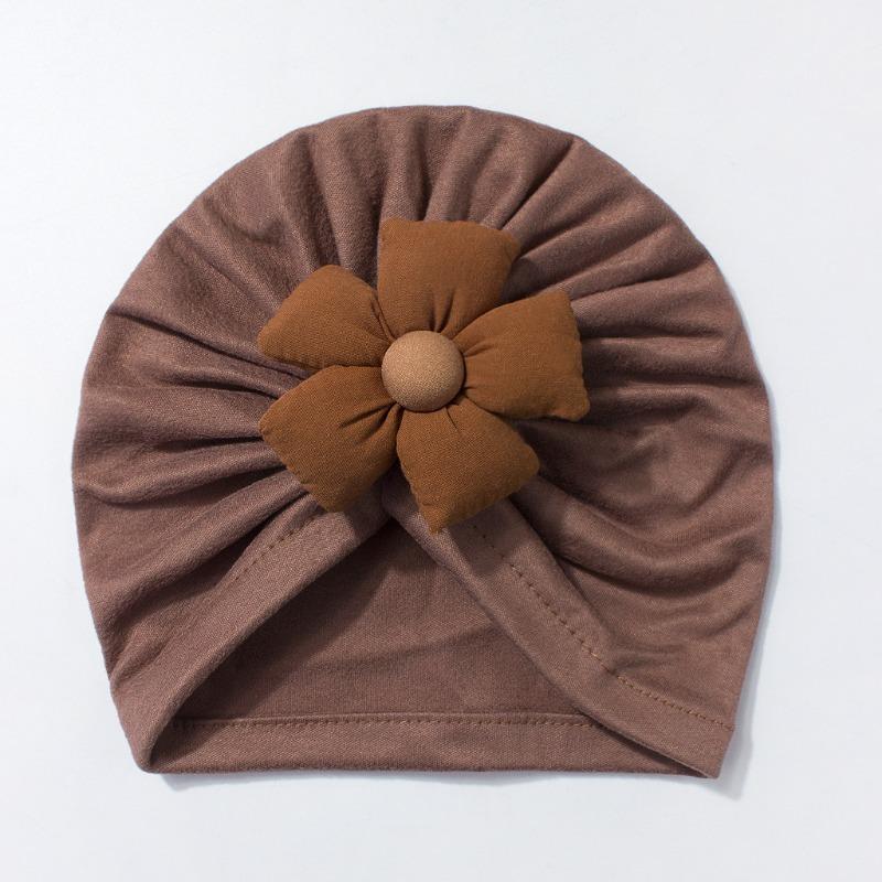 New children's hats, cute five-petaled flower baby pullover hats, soft and comfortable baby caps