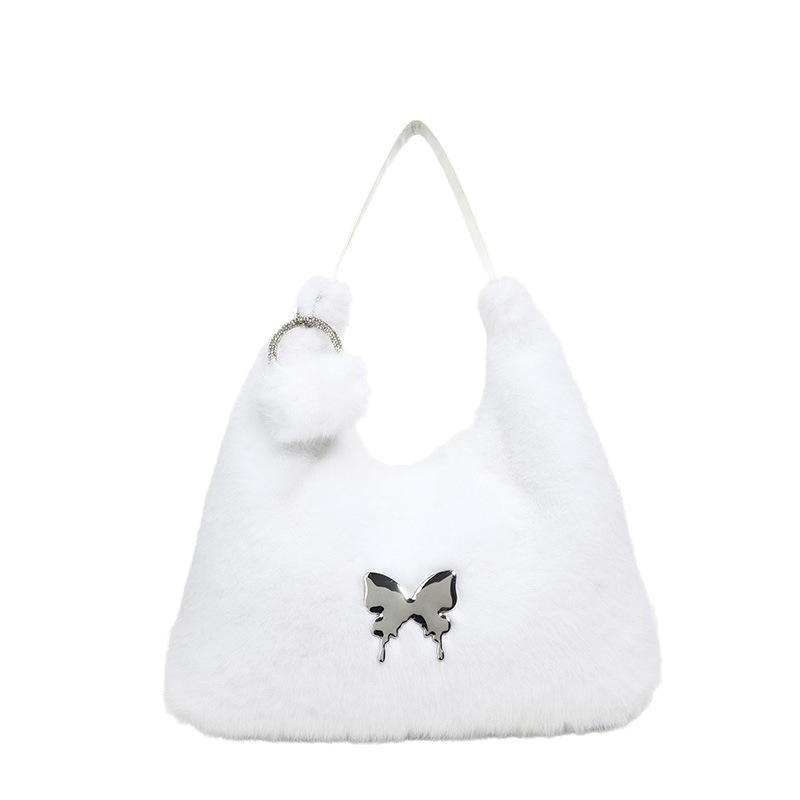 Plush Large-capacity Bag Women's 2025 Autumn and Winter New Handbag Premium Retro Fluffy Shoulder Armpit Bag