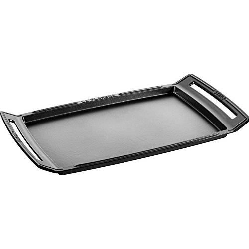 Plancha En Fonte - STAUB - 38 Cm - Emaillée - Résistante Aux Chocs Thermiques - Noir