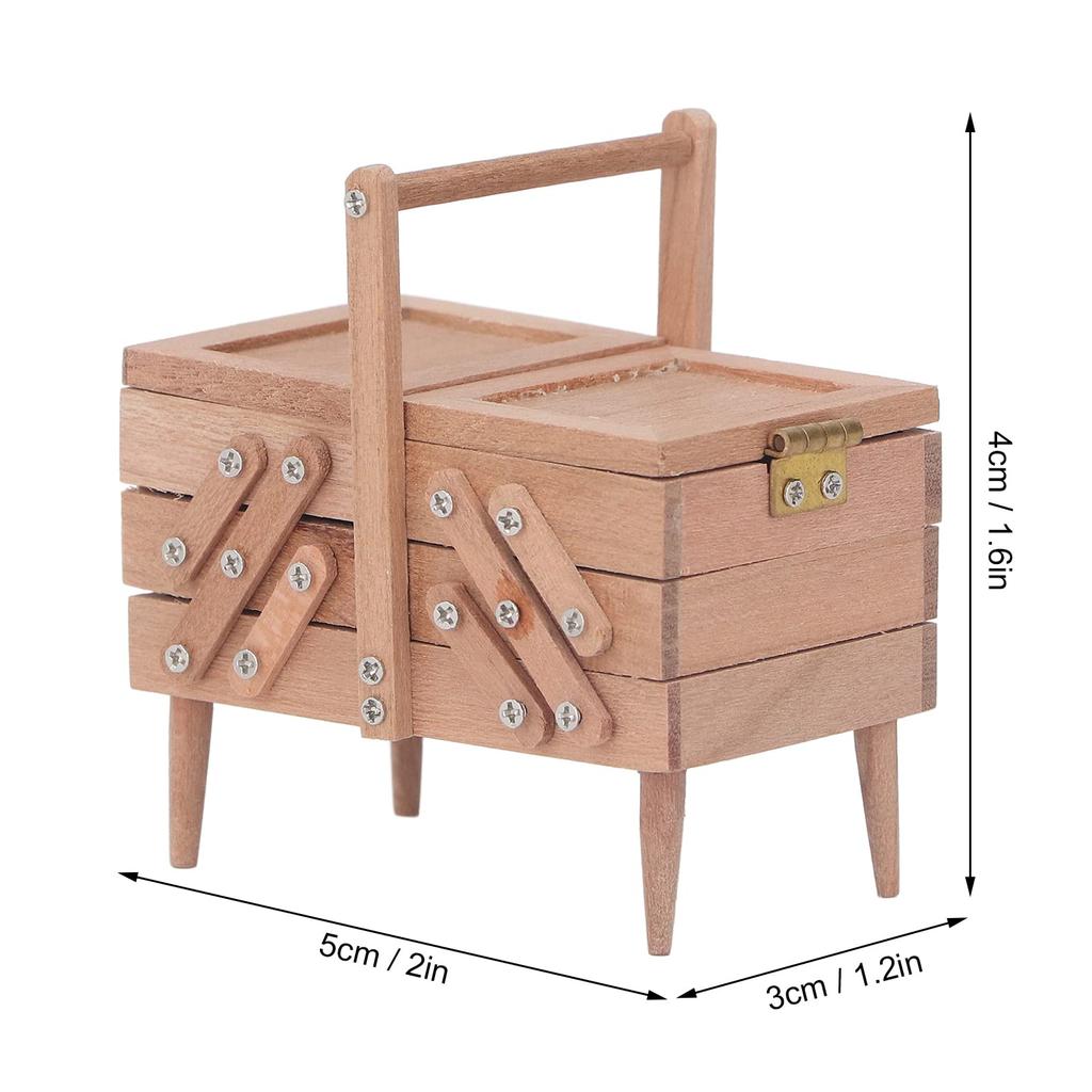 Dollhouse Sewing Box Simulated Dollhouse Sewing Kit Decoration DIY Lovely Thread Scissors For Home Amateurs