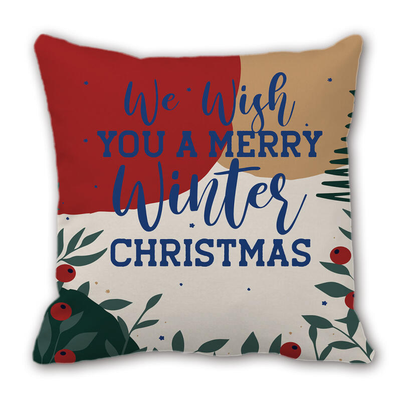 Short-Pile Christmas Pillow Holiday Pillow Printed Home Decor Cushion Cover