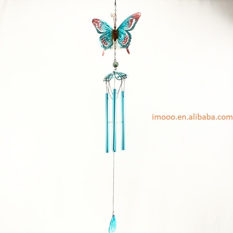 Factory Price Butterfly Wind Chime Bell Lucky Garden Hanging Decoration Ornament Gift Home Decoration Fashion синий