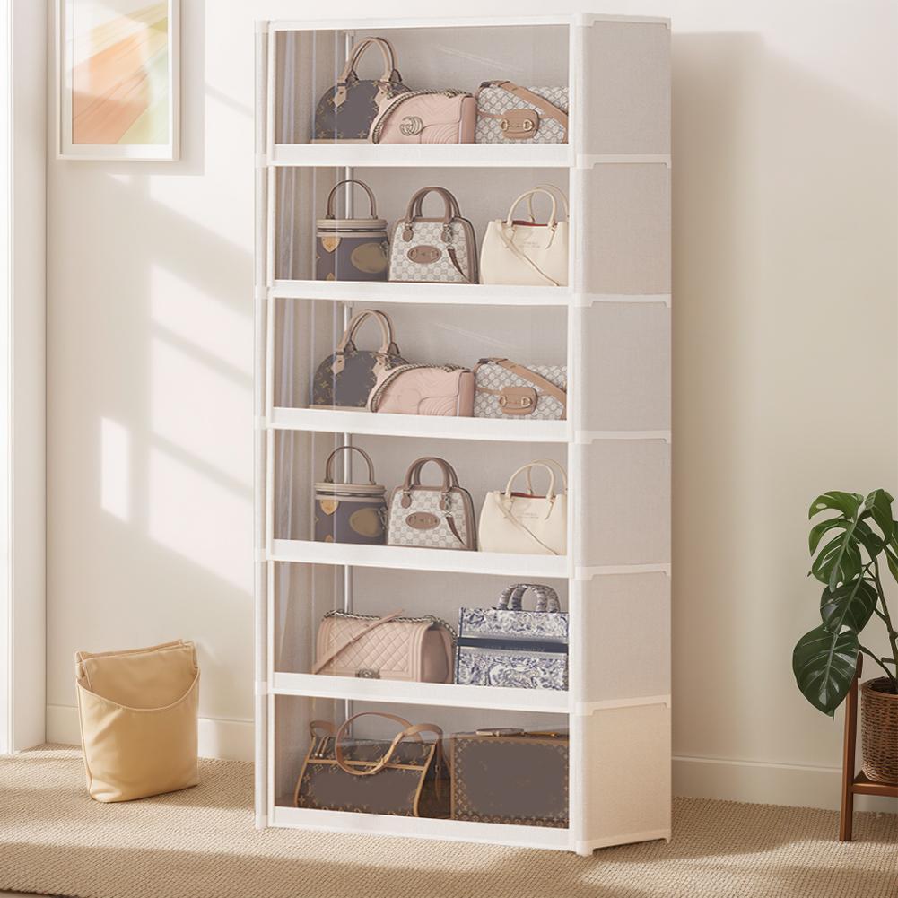 7 Tiers Shoe Rack Organizer with Lid Shoe Storage Cabinet with Clear Flip Door  Storage Cabinet for Bags  Books Clothes