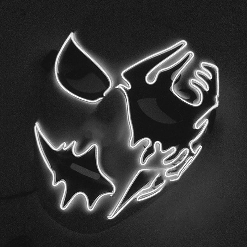 Premium Face Mask With Led Light Ideal For Halloween Dance Party Cosplay Decor