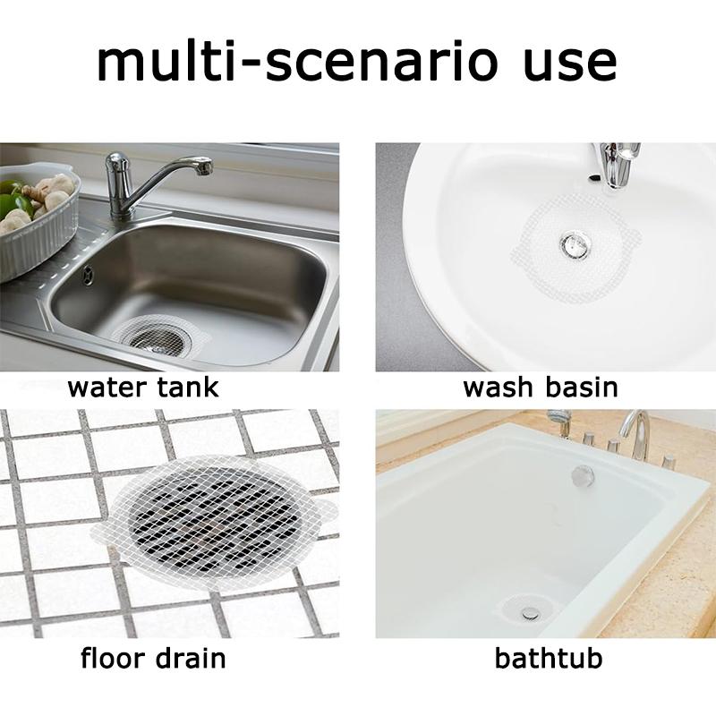 WTEMPO 20PCS 4 Styles Disposable Bathroom Shower Floor Drain Cover Hair Catcher Anti Clogging Filter Mesh Stickes