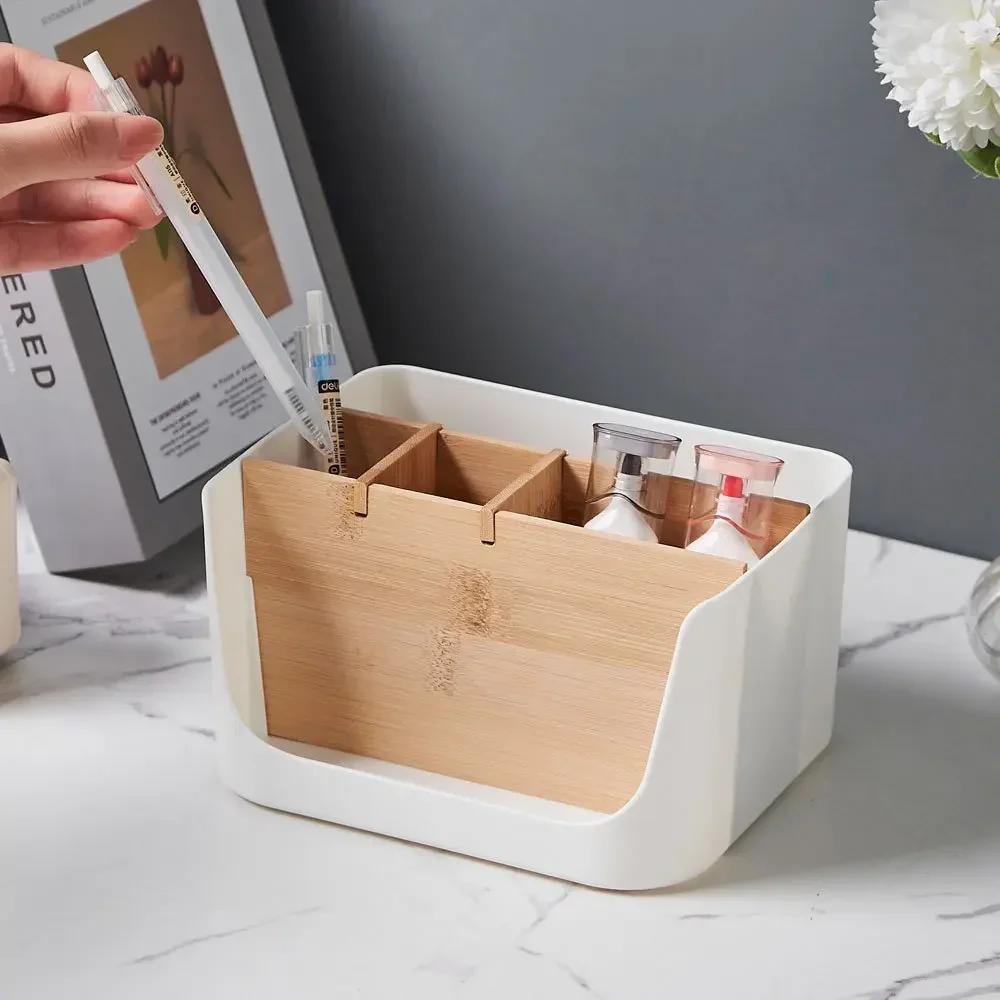 Wooden Remote Control Storage Box Stationery Storage Box Glasses Watch Organizing Storage Holder Household Organization