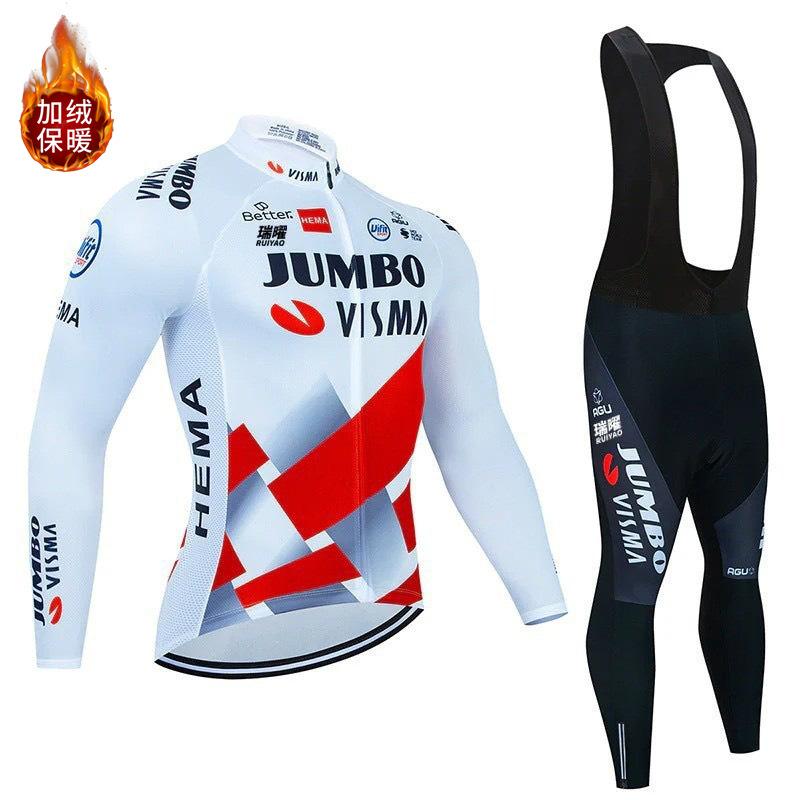 Costum de Ciclism Sportiv Nou de Toamnă și Iarnă, Cald, din Catifea, cu Mânecă Lungă, Rezistent la Vânt și Apă, pentru Bicicletă Sportivă, Bicicletă de Munte