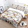 Funny cartoon bird heads Pattern Duvet Cover Set Digital Print Colorful Polyester Bedding with Zipper Closur for kids gifts