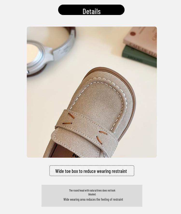 2025 Spring/Autumn Kids' Soft Leather Loafers - Versatile, Comfortable Shoes for Boys and Girls