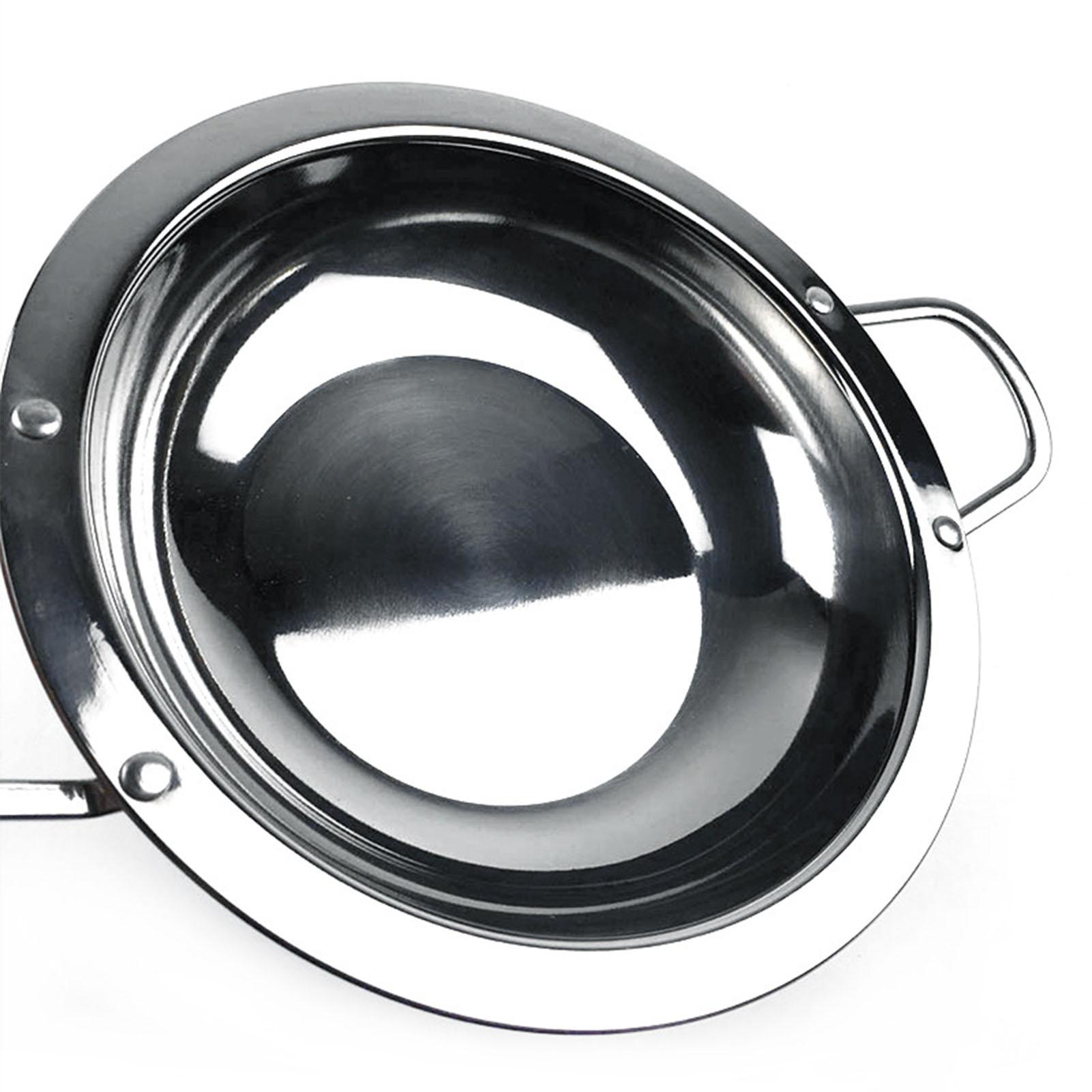 

Stainless Steel Soup Pot Binaural Large Capacity Shallow Wide Edge Soup Pot for Home Business 10.2in 26CM