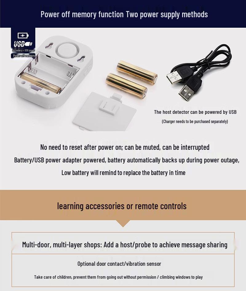 Smart Door Open Sensor Alarm: Fridge, Freezer, Shop Doorbell & Window Security