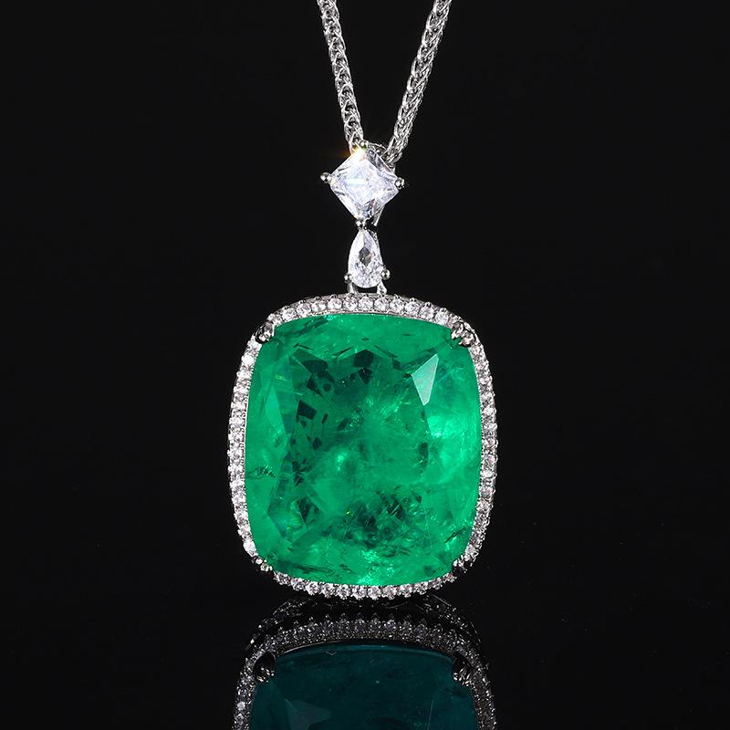 

Ювелирное изделие Медное дно Позолоченное имитация сокровища Толстый прямоугольный кулон ожерелье Главный камень 20 * 23