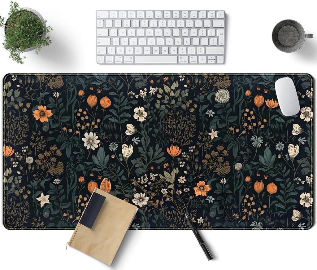 Dark Forest Desk Mat Mouse Pad Large Extended Aesthetic Plant Mousepad Gaming Desk Pad Big Laptop Computer Keyboardand Mouse Mat