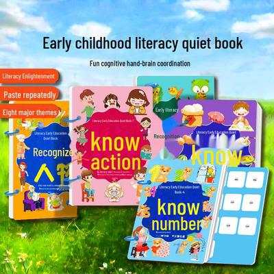 Quiet Literacy Book: Early Education Picture Cards & Magic Stickers for Preschoolers (Ages 3-6)