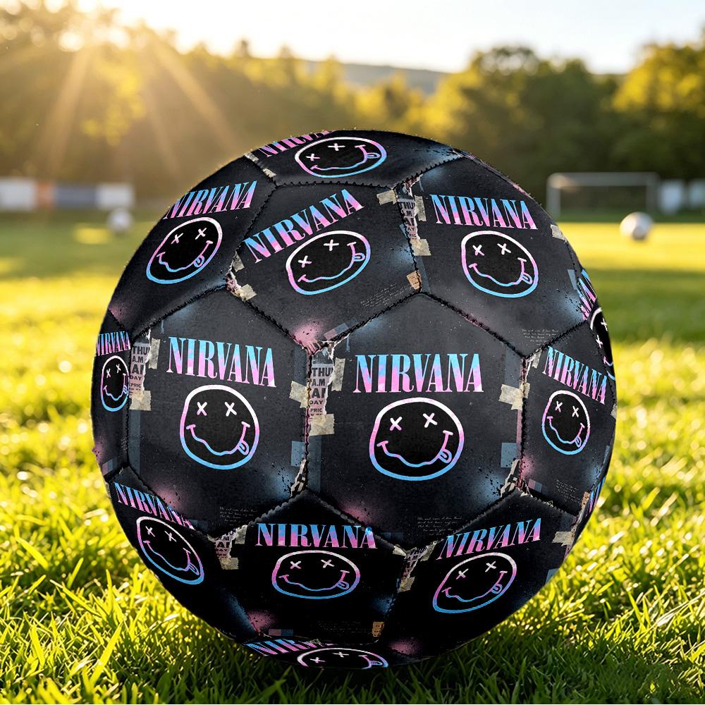 Nirvana Print Standard Size 5 Soccer Ball Durable Shock?Absorbing Ball For Training Match Outdoor Play