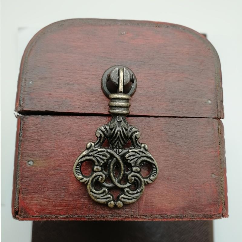 2Pcs Furniture Knobs and Pulls for Cabinets Door Antique Bronze Cabinet Wardrobe Drawer Closet Pull Handle for Wooden Box