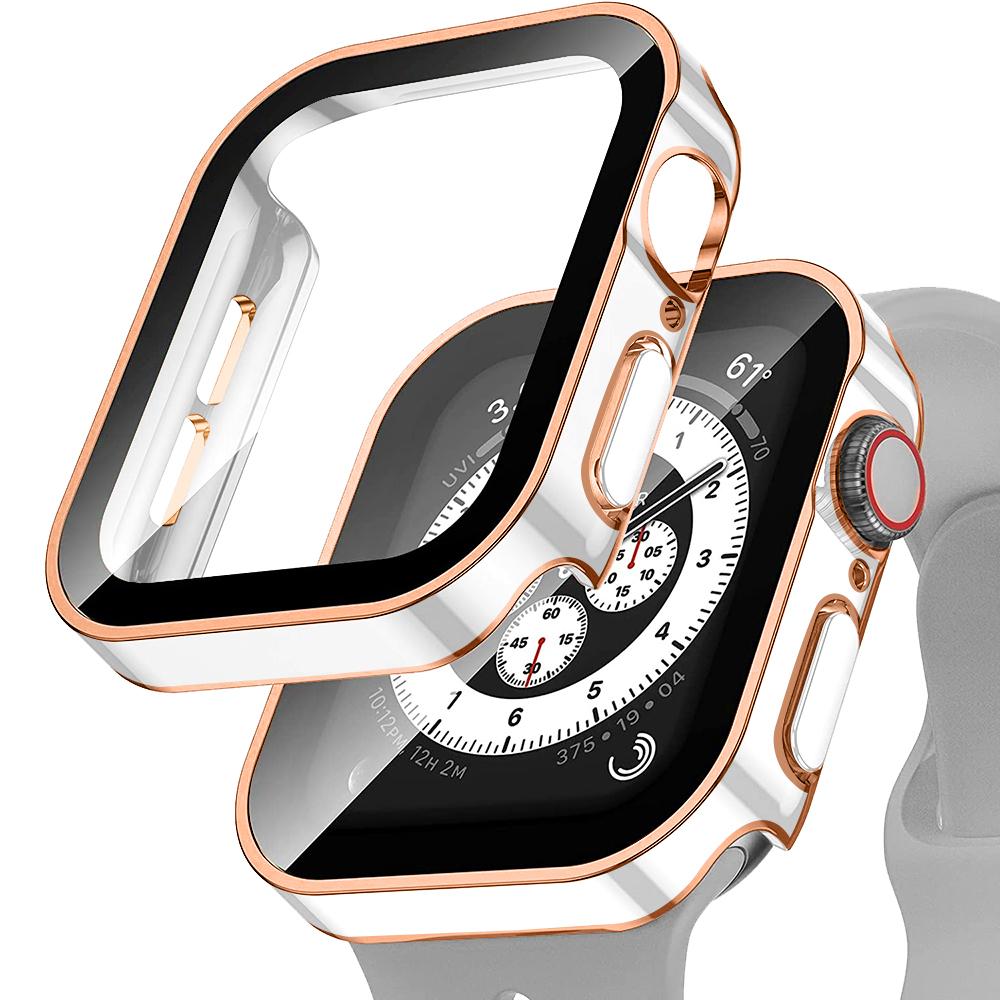 Waterproof Case for Apple Watch 7 8 45mm 41mm 44mm 40mm Screen Protector Cover Straight Edge Bumper iWatch 4 5 SE 6 Accessories