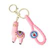 Charming Cartoon Alpaca Keychain & Car Pendant - Personality Figure Bag Ornament with Lanyard Gift