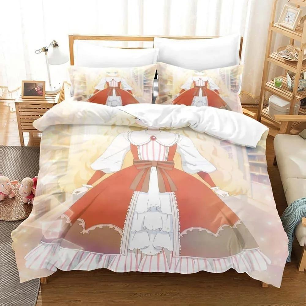 3D Anime Bibliophile Princess All Season Bedding Set Single Twin Full Queen King Size Bed Set Adult Kid Bedroom Duvet Cover Sets
