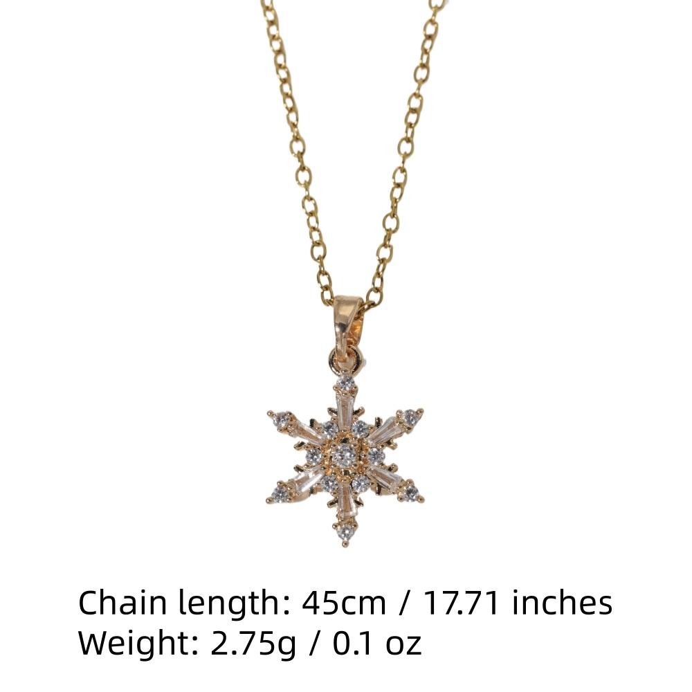 Simple Colorful Snowflakes Pendant Necklaces for Women Fashion Zirconia Necklace Wedding Party Jewelry Accessories Christmas Gift